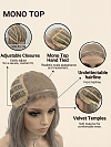 Glamvigor Hybrillia™ Blend Human Hair Stunning Medium Brown With Ginger Red Highlights medium bob haircut  Mono TOP Wig GMT005
