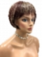 Medium Auburn base with Blonde Highlights Short  bob with soft bangs Synthetic Wig (Basic Cap) GBC005