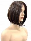 Radiant  Dark Brown with Blonde Highlights bob style Synthetic Mono TOP Wig GMT007