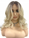 Perfect light  Blonde ombre  long, soft, undulating wavy Synthetic Lace Part Wig GLP051