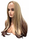 Warm Brown mixed Blonde Wavy Synthetic Lace Front Wig (Lace Part)  GLP002