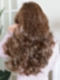 Warm Cinnamon Brown long layered loose beachy waves Synthetic Lace Part Wig GLP018