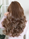Warm Cinnamon Brown long layered loose beachy waves Synthetic Lace Part Wig GLP018