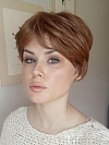 Cute Medium Auburn with Ginger Blonde Highlights Short Pixie Synthetic Wig (Basic Cap) GBC001