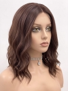 Glamvigor Hybrillia Blend Human Hair Chic Brunette  wavy texture  long bob  Lace Part Wig GLP014