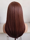 Hybrillia™ Blend Human Hair Dark Auburn Blend with Dark Brown  long layered  PRE-CUT Lace Part  Wig GLP071