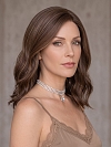 Glamvigor Hybrillia Blend Human Hair Trendsetting  Medium Brown layered wavy  Lace Part Wig GLP024