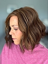 Glamvigor Hybrillia™ Blend Human Hair Brown with Medium Red-Gold Blonde Highlights  carefree wavy layered Lace Part Wig GLP044