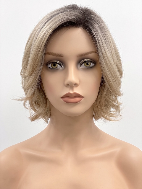 Glamvigor Hybrillia Blend Human Hair Gorgeous Blonde Ombre short cut with light wavy Lace Part Wig GLP003