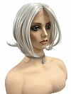 Iced Oyster Gray mid-length with light waves  Synthetic Lace Part Wig GLP046