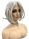 Iced Oyster Gray mid-length with light waves  Synthetic Lace Part Wig GLP046