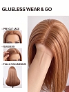 Glamvigor Hybrillia™ Blend Human Hair Auburn Blended mixed Beige Blonde with side bangs  PRE-CUT Lace Part Wig GLP072