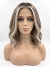 Glamvigor Hybrillia Blend Human Hair Perfectly balanced rooted blonde blends straight and wavy Bob Lace Part Wig GLP052