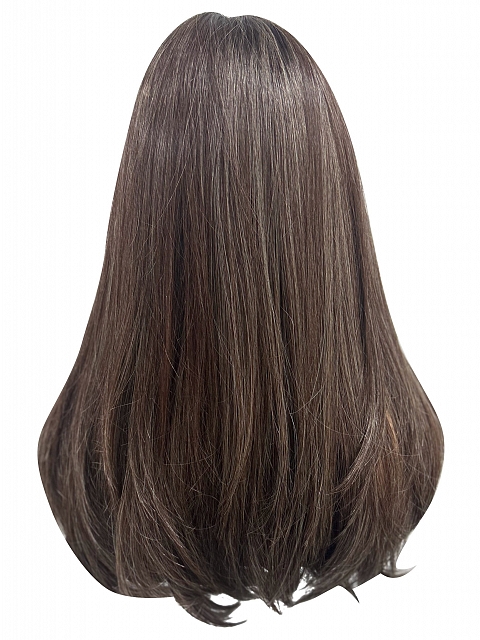 Beige Blonde and Auburn Blended with Medium Brown Roots  long layered glamorous synthetic Lace Part  wig glp042