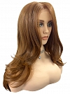 Glamvigor Hybrillia™ Blend Human Hair Ginger copper with light copper highlights long cascading style Synthetic Lace Part Wig GLP058