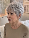 Glamvigor Hybrillia Blend Human Hair Perfect Pure Silver White and Pearl Platinum Blonde Blend short cut  Wig (Basic Cap) GBC012