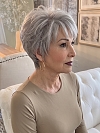 Glamvigor Hybrillia Blend Human Hair Perfect Pure Silver White and Pearl Platinum Blonde Blend short cut  Wig (Basic Cap) GBC012