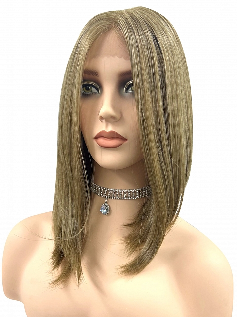 Mesmerizing Light Brown shoulder length bob Synthetic Lace Part Wig GLP022