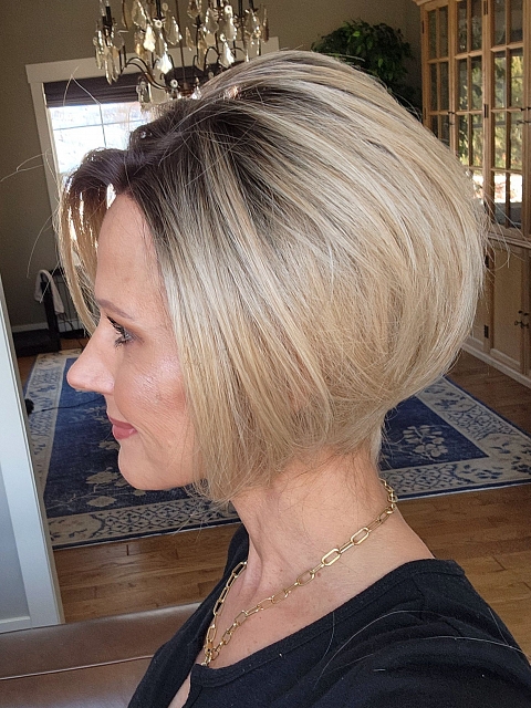 Glamvigor Hybrillia™ Blend Human Hair Beautiful Brown Roots Ombre Light Blonde short pixie bob Mono Top wig GMT004