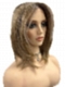 Honey blonde  with platinum blonde highlights strands in the front Straight Synthetic Lace Part Wig GLP053