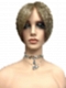 Fabulous  edgy Light Ash Blonde short  bob Synthetic Mono TOP Wig GMT006