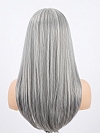 Glamvigor Hybrillia™ Blend Human Hair Light Grey long layered PRE-CUT Lace Part Wig GLP073