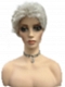 Cool Platinum Blonde with Almost White Highlights layered and voluminous short Synthetic Wig (Basic Cap) GBC017