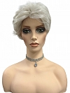 Cool Platinum Blonde with Almost White Highlights layered and voluminous short Synthetic Wig (Basic Cap) GBC017