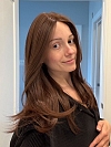 Glamvigor Hybrillia™ Blend Human Hair Soft dark brown long layered straight Lace Part Wig GLP005