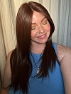 Stunning Medium Reddish Brown long layered  Synthetic Lace Part Wig GLP011