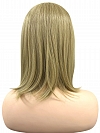 Trendy Ash Blonde mid-length with full wispy bangs Synthetic Lace Part Wig glp034