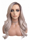 Glamvigor Hybrillia™ Blend Human Hair Cool Platinum Blonde with Dark Roots  long layered PRE-CUT Lace Part Wig GLP074