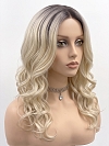 Glamvigor Hybrillia Blend Human Hair Perfect light  Blonde ombre  long, soft, undulating wavy  Lace Part Wig GLP051