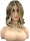 Medium Brown base with Light Golden Blonde highlights loose beach wavy synthetic Lace Part  wig glp041