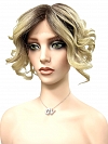 Blonde Ombre wavy with textured layerd short Synthetic Lace Part Wig GLP030
