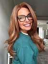 Glamvigor Hybrillia™ Blend Human Hair Ginger copper with light copper highlights long cascading style Lace Part Wig GLP058