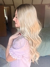 Glamvigor Hybrillia™ Blend Human Hair Blonde ombre long layered loose wavy Lace Part Wig GLP062
