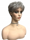 Perfect Pure Silver White and Pearl Platinum Blonde Blend short  cut with layers Synthetic Wig (Basic Cap) GBC012