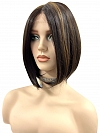 Radiant  Dark Brown with Blonde Highlights bob style Synthetic Mono TOP Wig GMT007