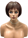 Medium Auburn base with Blonde Highlights Short  bob with soft bangs Synthetic Wig (Basic Cap) GBC005