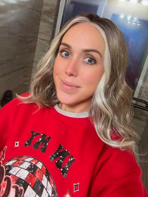 Glamvigor Hybrillia™ Blend Human Hair Perfectly balanced rooted blonde blends straight and wavy Bob Lace Part Wig GLP052