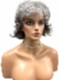 Grey Ombre Short Wavy Wolf with bags Synthetic Wig (Basic Cap) GBC011