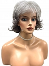 Grey Ombre Short Wavy Wolf with bags Synthetic Wig (Basic Cap) GBC011
