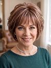 Glamvigor Hybrillia Blend Human Hair Trendy Medium Auburn  with Blonde Highlights Short  bob with bangs Wig (Basic Cap) GBC005