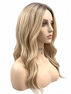 Glamvigor Hybrillia Blend Human Hair Exquisite Dark Honey Blonde ombre long layered wavy Lace Part Wig GLP021