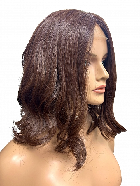 Chic Brunette  wave texture  long bob  Synthetic Lace Part Wig GLP014