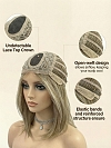Glamvigor Hybrillia™ Blend Human Hair Elegantblonde ombre with FULL bangs long staright Lace  Wig GLP061