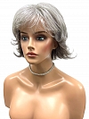Grey Ombre Short Wavy Wolf with bags Synthetic Wig (Basic Cap) GBC011