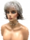 Chic Grey Ombre short Wavy Layered Curly with bangs Synthetic Wig (Basic Cap) GBC011