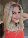 Glamvigor Hybrillia™ Blend Human Hair Pretty Blonde Ombre Medium layered Straight Lace Part Wig GLP007
